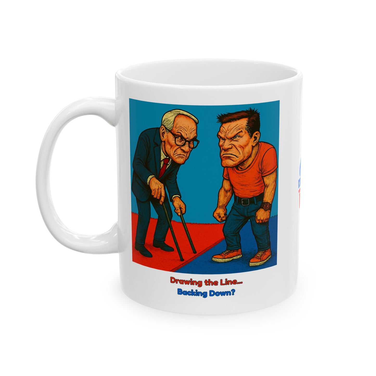Ceramic Mug, Drawing the Lines for 26, Election Decor, Wise Up USA, Activist Gift, Midterms 26, Political Coffee Cup, Protester Present