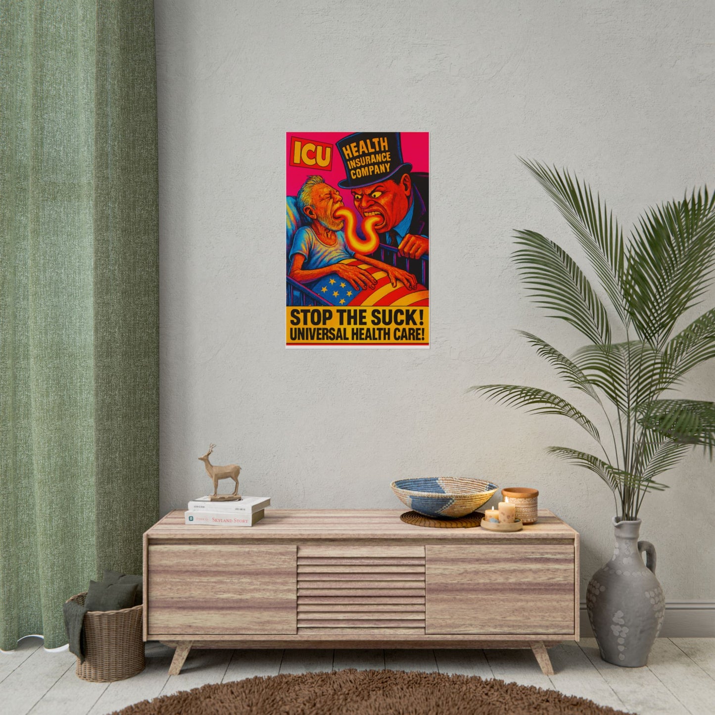 Colorful Protest Art Poster, Stop the Suck in 26, Activism Wall Art, Political Prints, Universal Health Care, Midterm Elections, oust elite